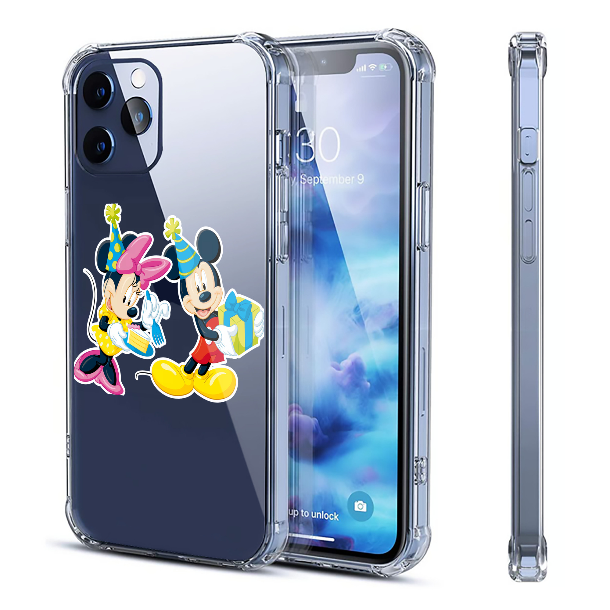 （画像用） ミッキーマウス Mickey Mouse 【iPhone 12シリーズ対応】透明スマホケース（クリアソフトケース）